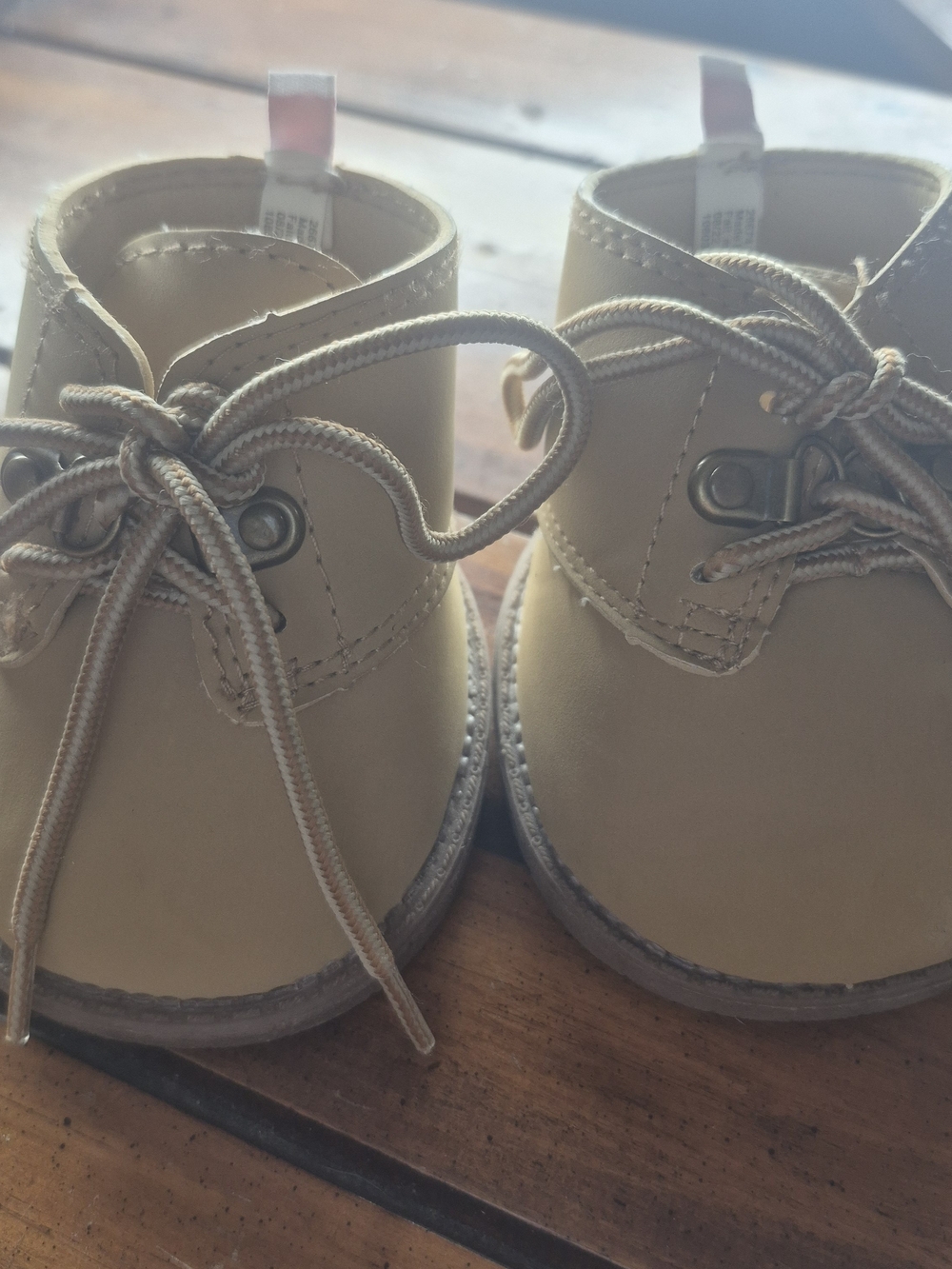 Build-A-Bear Tan Lace-Up Doll Boots